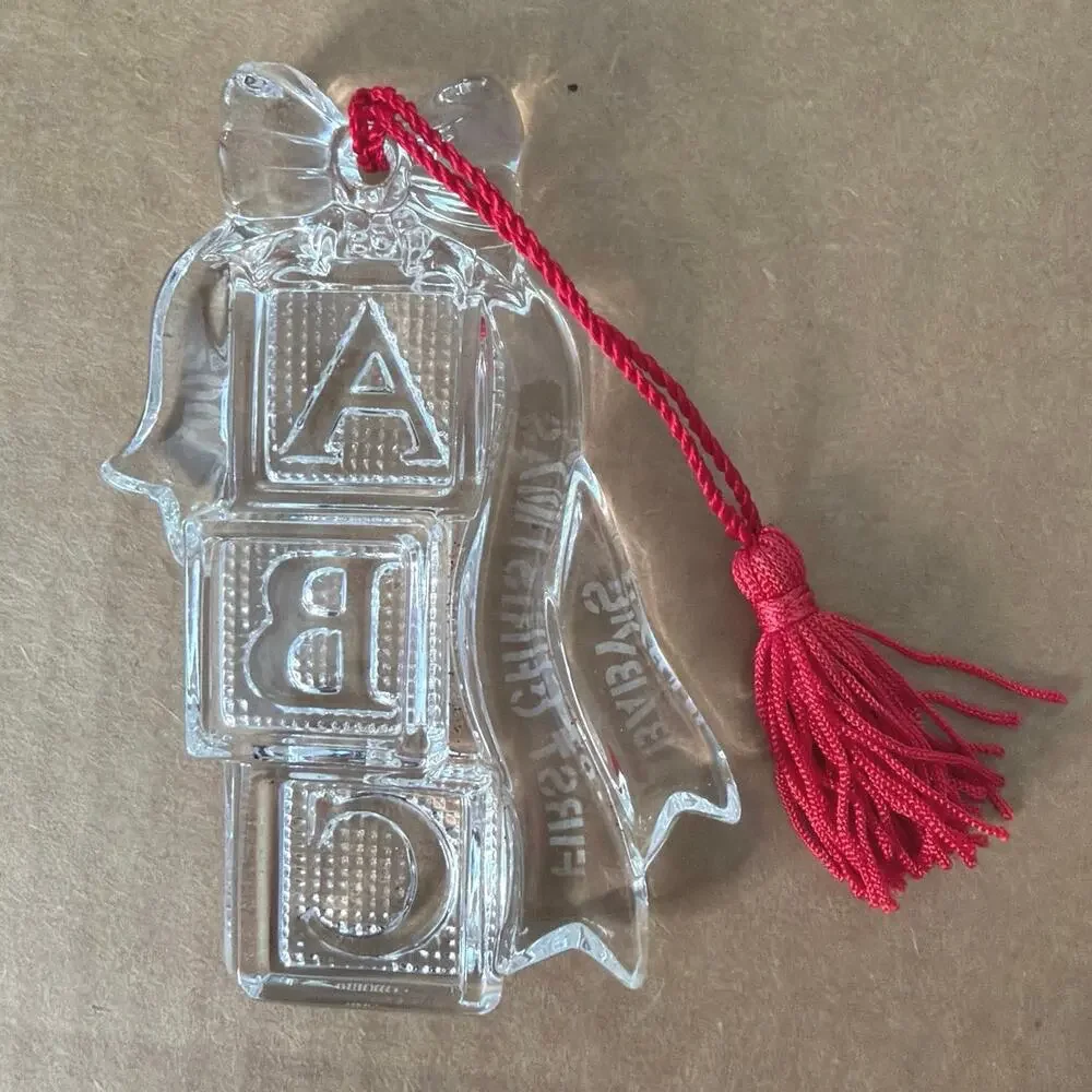 Waterford Marquis Baby’s first Christmas 2001 ABC Blocks Crystal Ornament